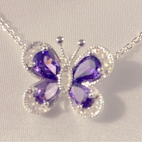 RADIANCE Purple, Silver, & Iridescent Cubic Zirconia Necklace - Picture 1 of 5